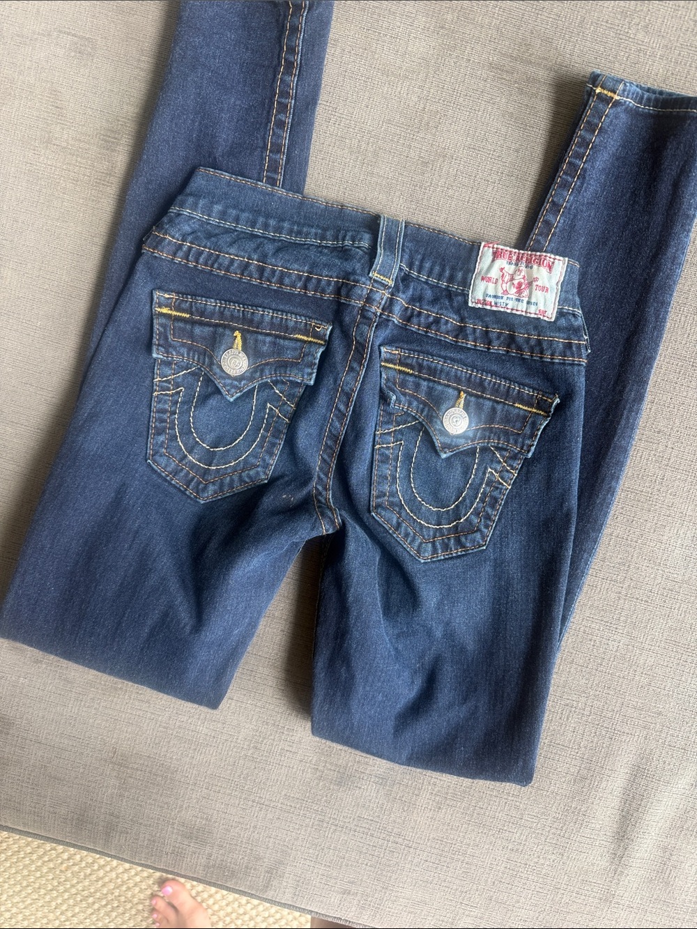 True Religion Women's Indigo Skinny Jeans with Contrast 25 jeans